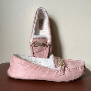 Juicy Couture Barbie pink faux fur lined slippers